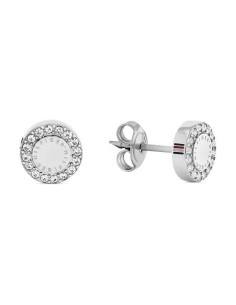 Pendientes Tommy Hilfiger Botón de Acero Inoxidable con Cristales Brillantes para Mujer