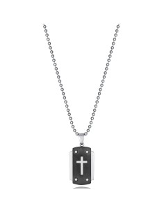 Collar Viceroy Fashion 14217C01000 de Acero con Colgante IP Negro y Cruz Calada