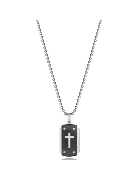 Collar Viceroy Fashion 14217C01000 de Acero con Colgante IP Negro y Cruz Calada