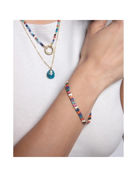Collar Viceroy Fashion de acero e ip dorado con piedras naturales para mujer