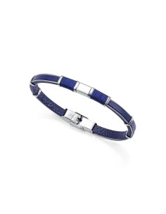 Pulsera Viceroy Fashion de acero y piel azul con cordón para hombre
