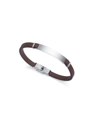 Pulsera Viceroy Fashion de acero reciclado con correa marrón para hombre