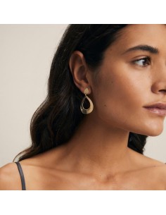 Pendientes Vicky plata de ley 925 chapado oro 18kt largos liso 2