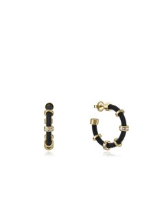 Pendientes Viceroy Fashion de acero e ip negro y dorado con circonitas para mujer
