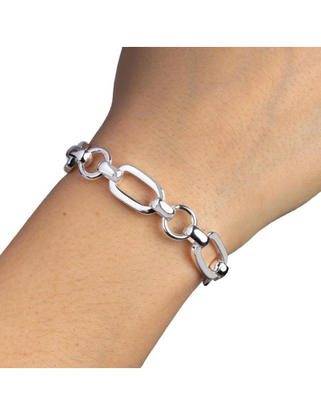 Pulsera Vidal&Vidal plateada con eslabones de 17+3 cm