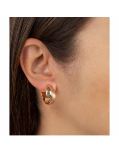 Pendientes de aro Vidal&Vidal de 18x9,5mm satinado/rayado en dorado 2