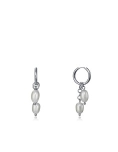 Pendientes Viceroy Fashion de acero con cadena y perlas para mujer