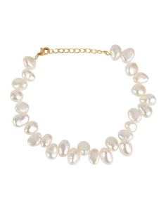 Pulsera Plata acabado Oro 18kt Perlas