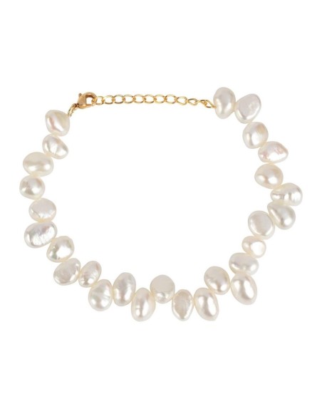 Pulsera Plata acabado Oro 18kt Perlas