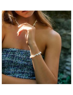 Pulsera Plata acabado Oro 18kt Perlas 2