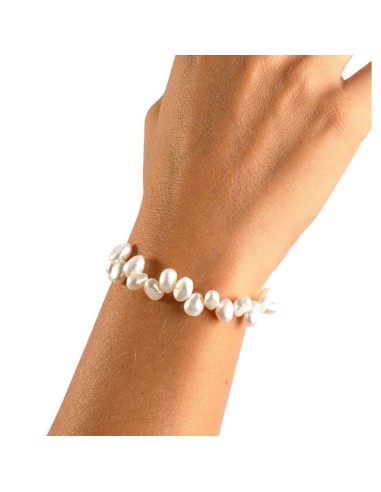 Pulsera Plata acabado Oro 18kt Perlas