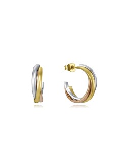 Pendientes Viceroy Fashion 75320E01019 de Acero Tricolor con Aros Entrelazados