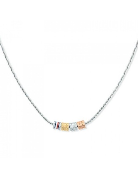 COLLAR AC INOX DETALLE TRICOLOR AC PAV. OR ROSA PAV OR AMAR