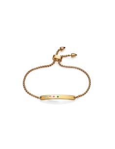 Pulsera Viceroy Fashion de acero dorado con placa y circonitas para mujer