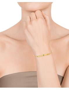 Pulsera Viceroy Fashion de acero dorado con placa y circonitas para mujer 2
