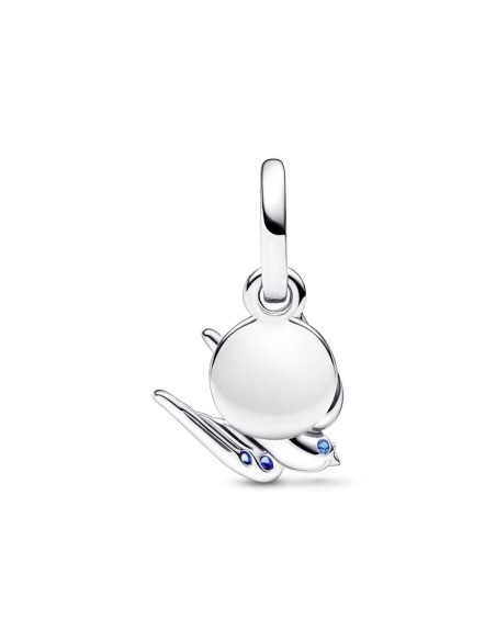 Charm Colgante Doble en plata de ley Golondrina Brillante & Cita