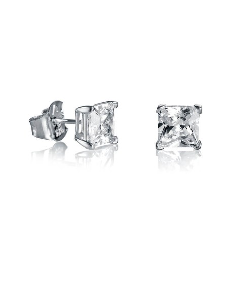 Pendientes de plata y circonitas en 6 mm