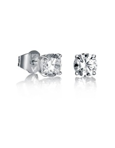 Pendientes de plata y circonitas 6 mm