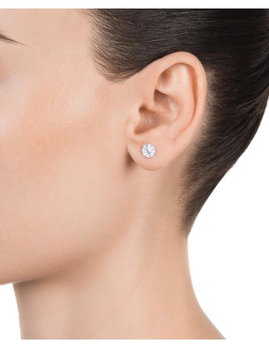 Pendientes de plata y circonitas 6 mm