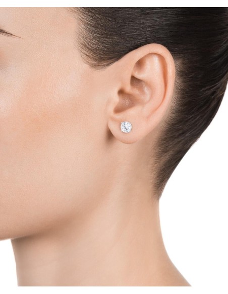 Pendientes de plata y circonitas 6 mm