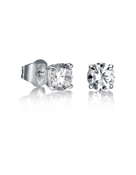 Pendientes de plata y circonitas 6 mm