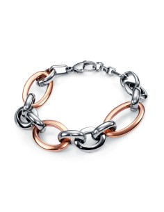 Pulsera de acero bicolor ip rosa