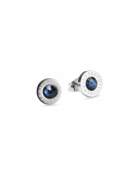 Pendientes Tommy Hilfiger de acero. Botón con logotipo