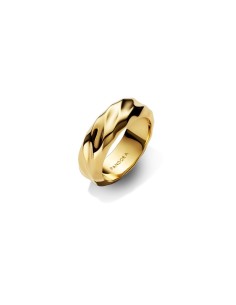 Anillo Banda Ancha Ondulada con Baño de Oro de 14k – Pandora ESSENCE