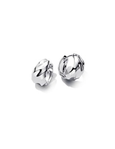 Pendientes de Aro Pequeños Ondulados en Plata de Ley – Pandora Moments