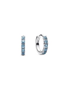 Pendientes de Aro Pavé Azul Claro en Plata de Ley – Pandora Timeless