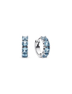 Pendientes de Aro Azul Claro con Cristales Facetados – Pandora Timeless