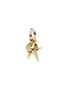 Charm Colgante Doble Estrella de Mar en Baño de Oro de 14k con Circonita – Pandora Moments