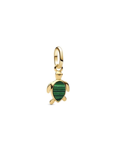 Charm Mini Colgante Tortuga Verde en Baño de Oro de 14k con Imitación de Malaquita – Pandora ME