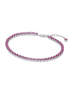 Pulsera Tenis Rosa Brillante en Plata de Ley con Cristales Artificiales – Pandora Moments