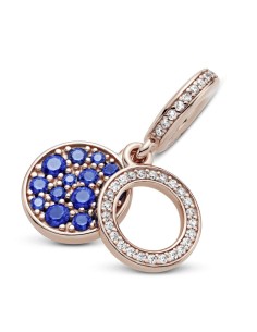 Círculo y disco Pandora Rose colgante con Zirconia cúbica 
