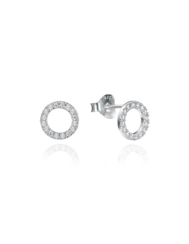 Pendientes Viceroy Jewels de plata de ley circulo con circonitas para mujer