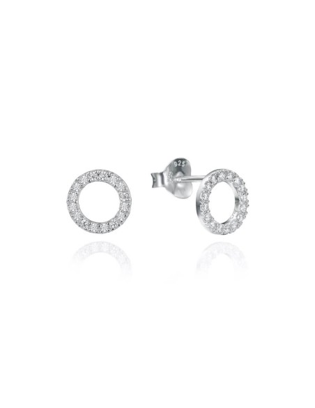 Pendientes Viceroy Jewels de plata de ley circulo con circonitas para mujer