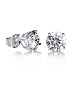Pendientes de plata y circonitas en 8 mm