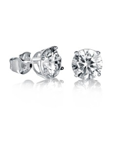 Pendientes de plata y circonitas en 8 mm 2