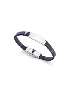 Pulsera Viceroy Fashion con placa de acero y piel azul para niño