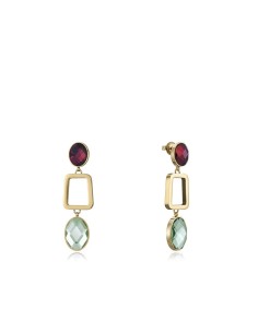 Pendientes Viceroy Fashion de acero e ip dorado con cristales para mujer