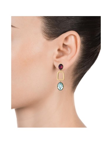 Pendientes Viceroy Fashion de acero e ip dorado con cristales para mujer