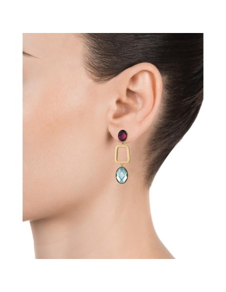 Pendientes Viceroy Fashion de acero e ip dorado con cristales para mujer