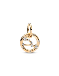  Charm Colgante con un recubrimiento en oro de 14k Zodiaco Tauro Pandora