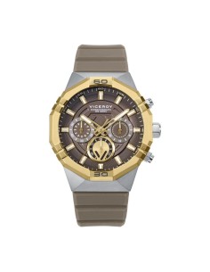 Reloj Viceroy Neo Cronógrafo Hombre 45017-15 – Acero Dorado y Silicona Marrón