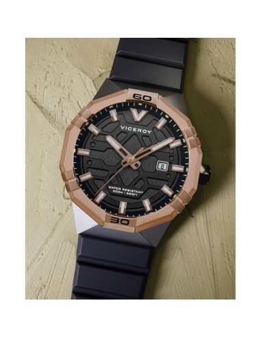 Reloj Viceroy Neo Hombre 45015-55 – Acero IP Rosa y Silicona Negra