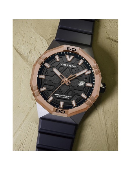 Reloj Viceroy Neo Hombre 45015-55 – Acero IP Rosa y Silicona Negra