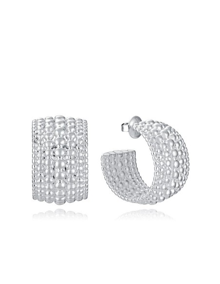 Pendientes Viceroy Mujer 14317E01000 – Aros Anchos en Acero Chapado en Plata