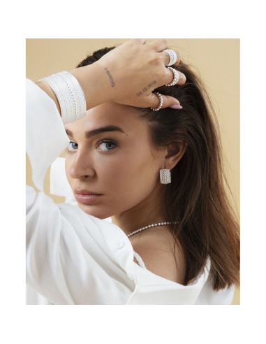 Pendientes Viceroy Mujer 14317E01000 – Aros Anchos en Acero Chapado en Plata