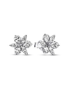 Pendientes de Botón en plata de ley Herbario Brillante Pandora